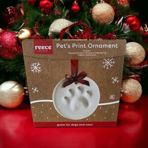 New Holiday Pet Paw Print Ornament Keepsake Dog & Cat Christmas Tree Decoration